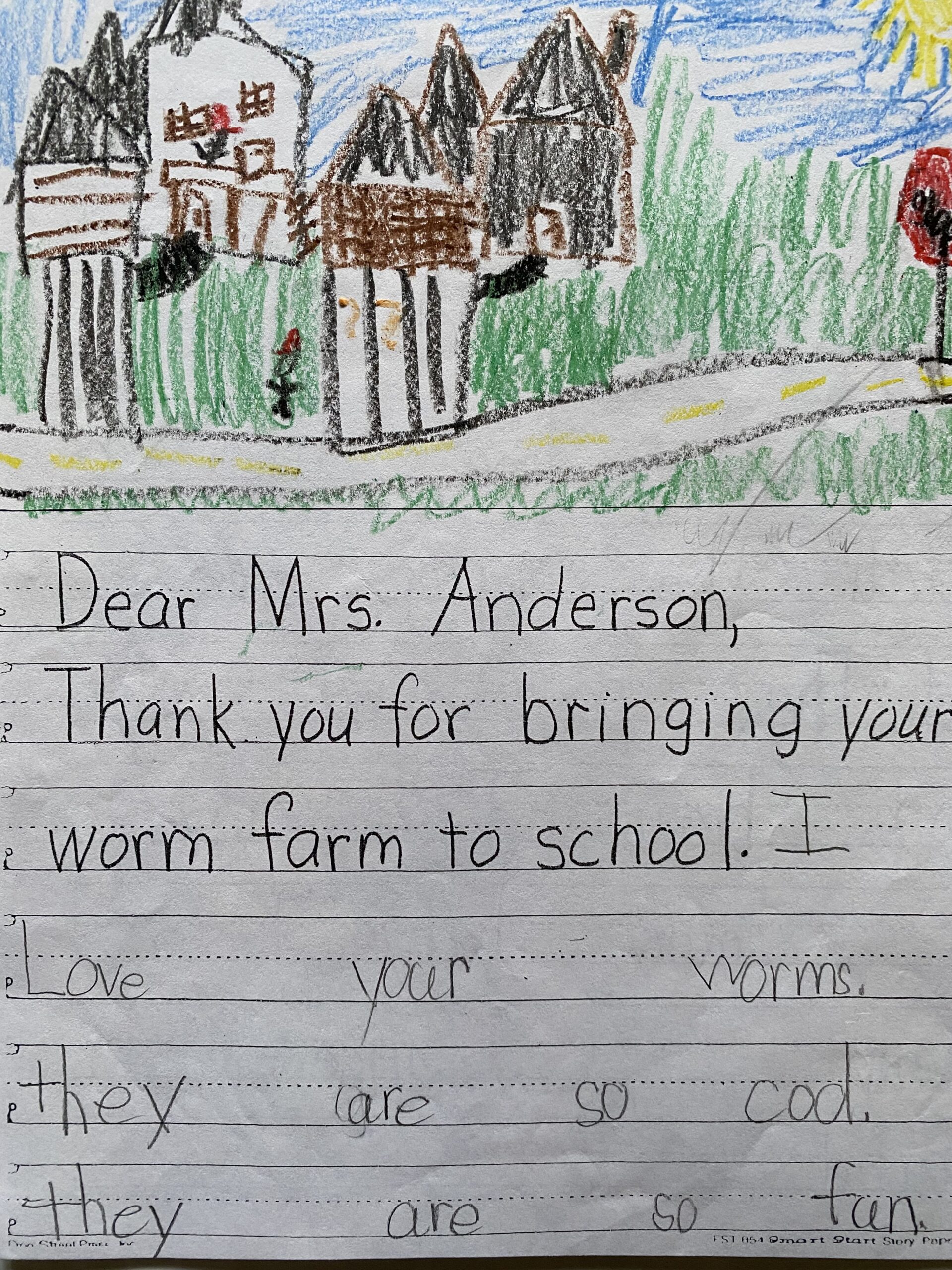 Thank you from a second grader